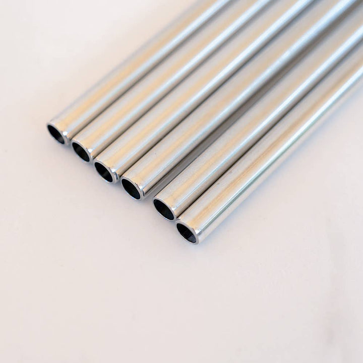 Stainless Steel Cocktail Standard Straws, Set of 6