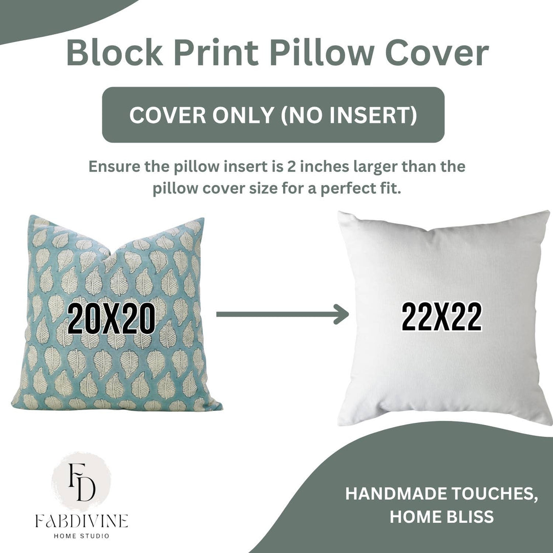 Floral Block Design Linen Blend Pillow, 20" x 20"