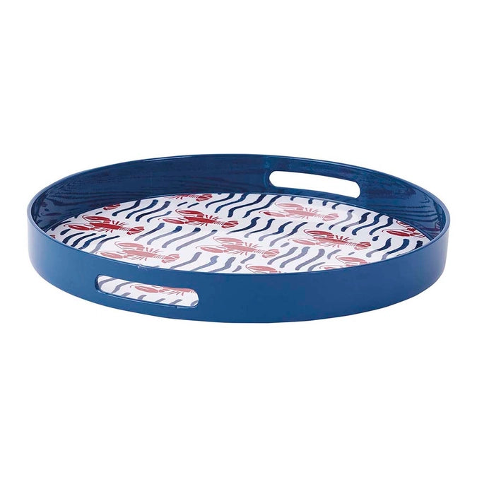 Lobster Waves 15" Round Tray