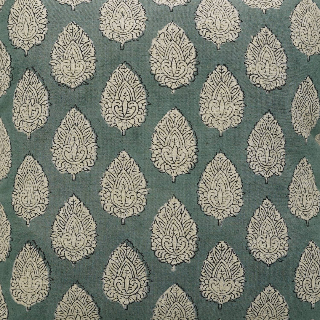 Betal Leaf Block Print Pillow, 20" x 20"
