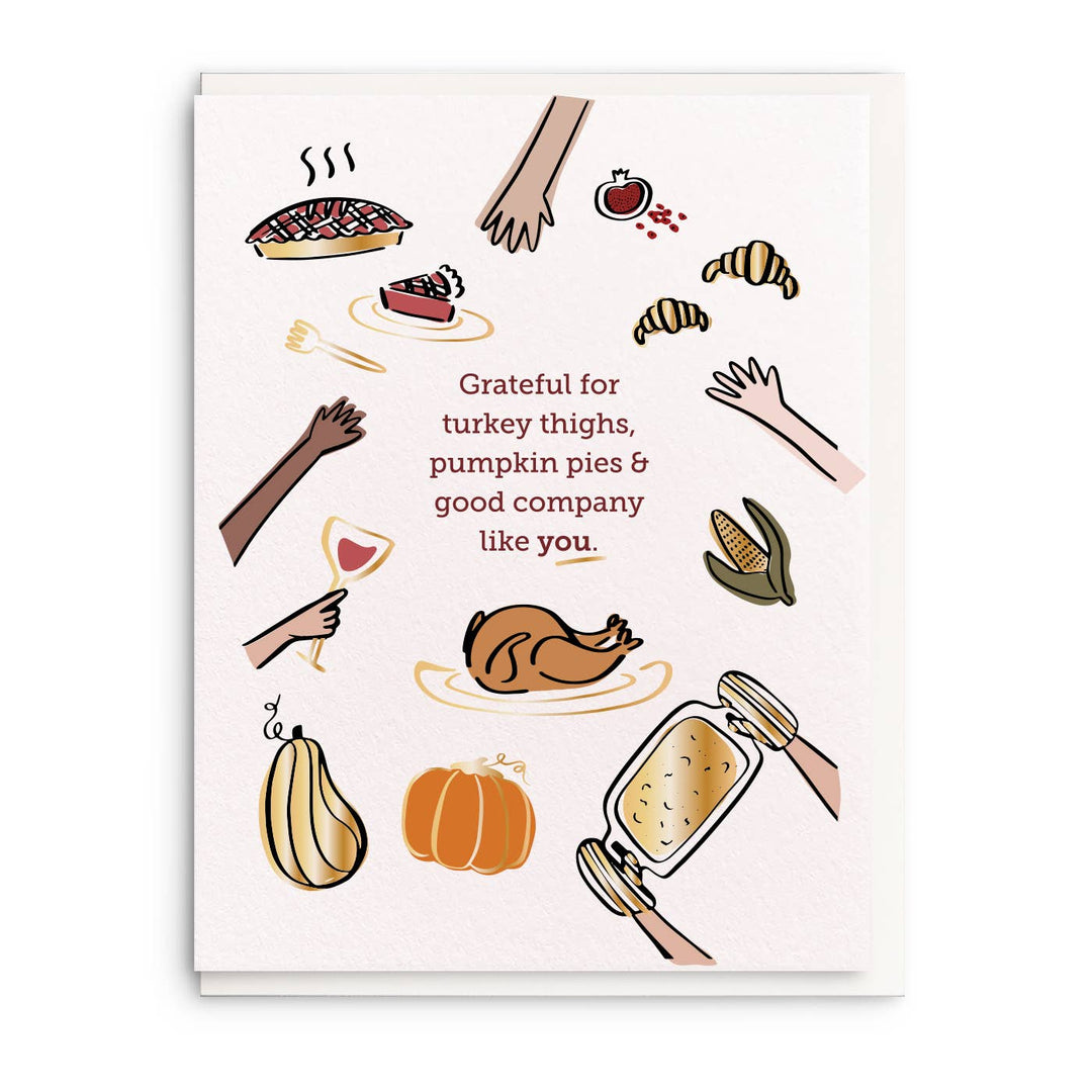 Turkey Thighs Thanksgiving Greeting Card
