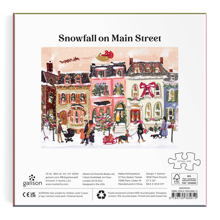 Snowfall on Main Street 1000 Piece Foil Puzzle