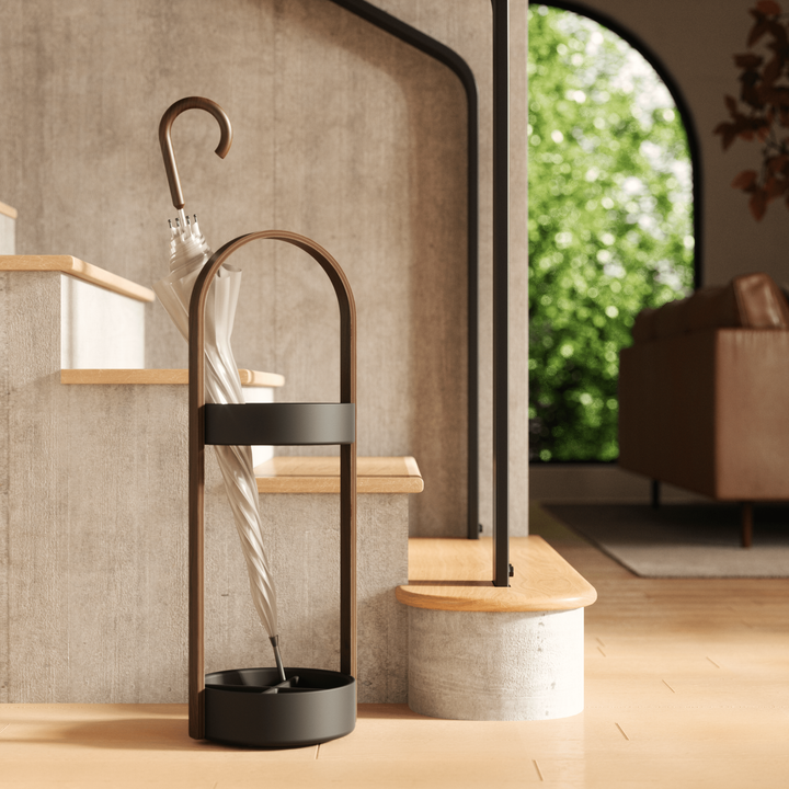 White & Natural Bellwood Umbrella Stand
