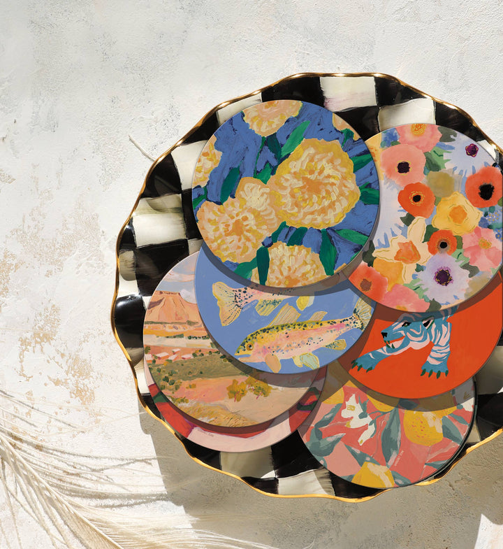 Bursts Of Marigolds Coasters, Set of 4