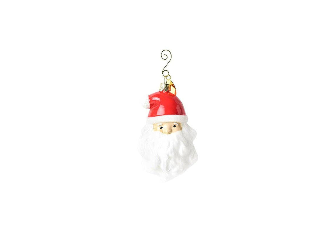 Fair Skin Ho Ho Santa Glass Ornament