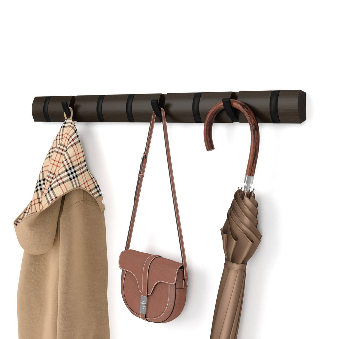 Natural & Nickel Flip 8 Wall Hook