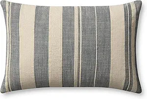 Mia Pillow Ivory/Denim 13x21
