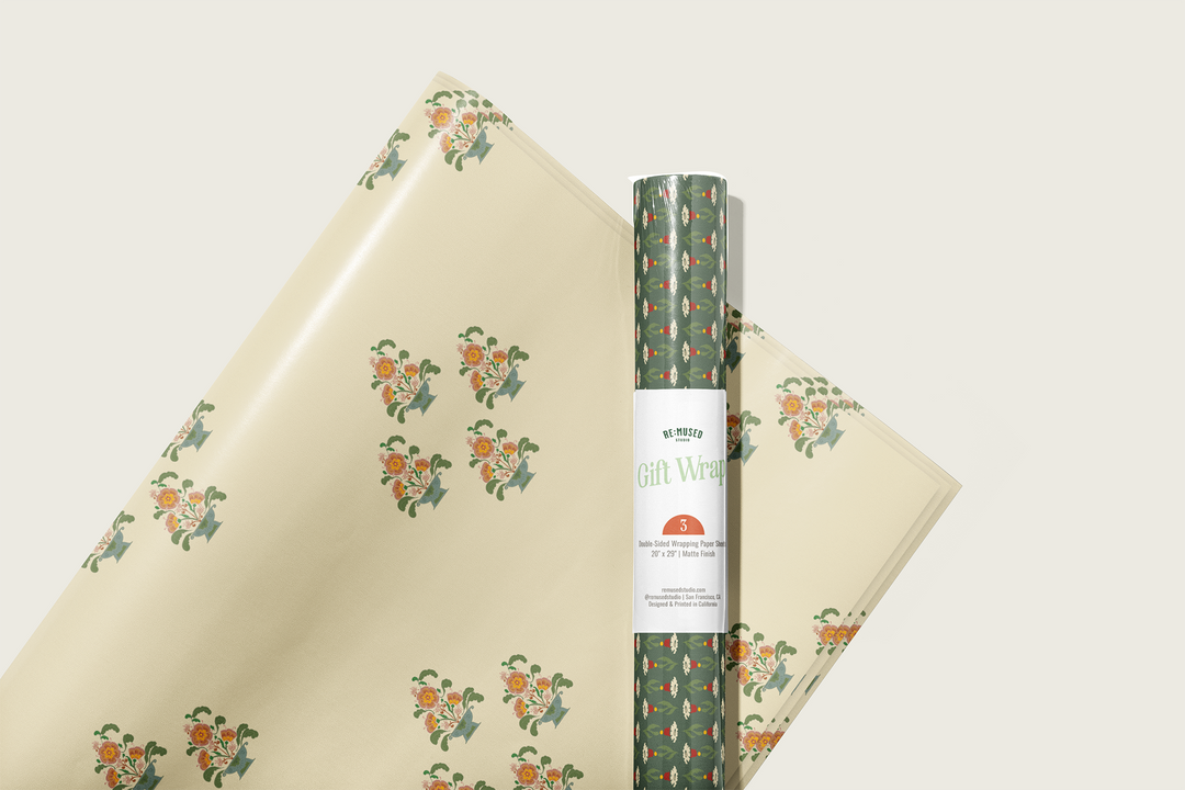 Florentine Bouquet Double Sided Gift Wrap Sheets | Roll Of 3 Sheets
