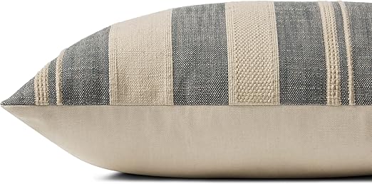 Mia Pillow Ivory/Denim 13x21