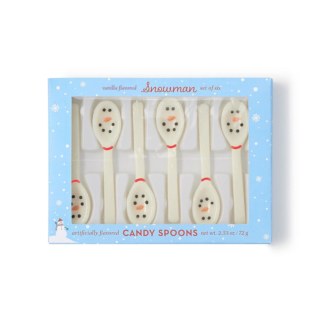 Snowman Edible Vanilla Flavor Candy Spoons In Gift Box, Set Of 6