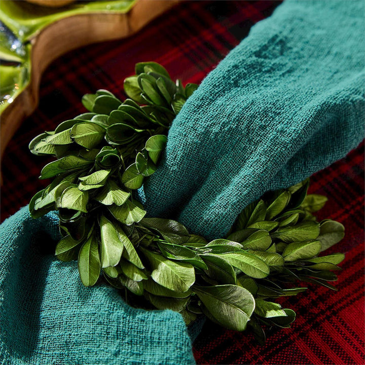 Preserved Boxwood Napkin Rings, Set Of 4