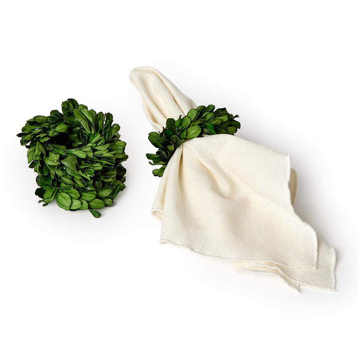 Preserved Boxwood Napkin Rings, Set Of 4