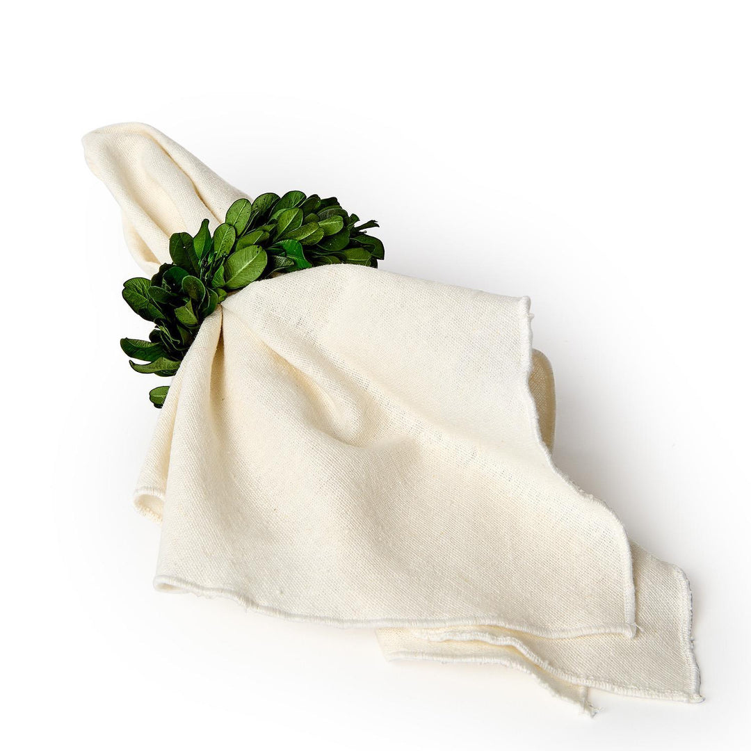 Preserved Boxwood Napkin Rings, Set Of 4
