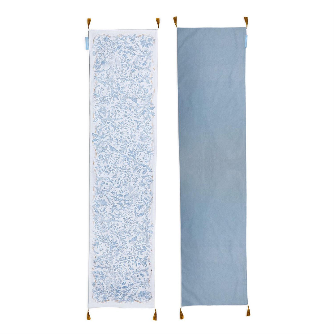 Gilded Cottage Double Sided Table Runner With Gold Tassel Accent