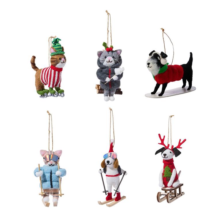 Winter Fun Hand-Crafted Felt Animal Ornament