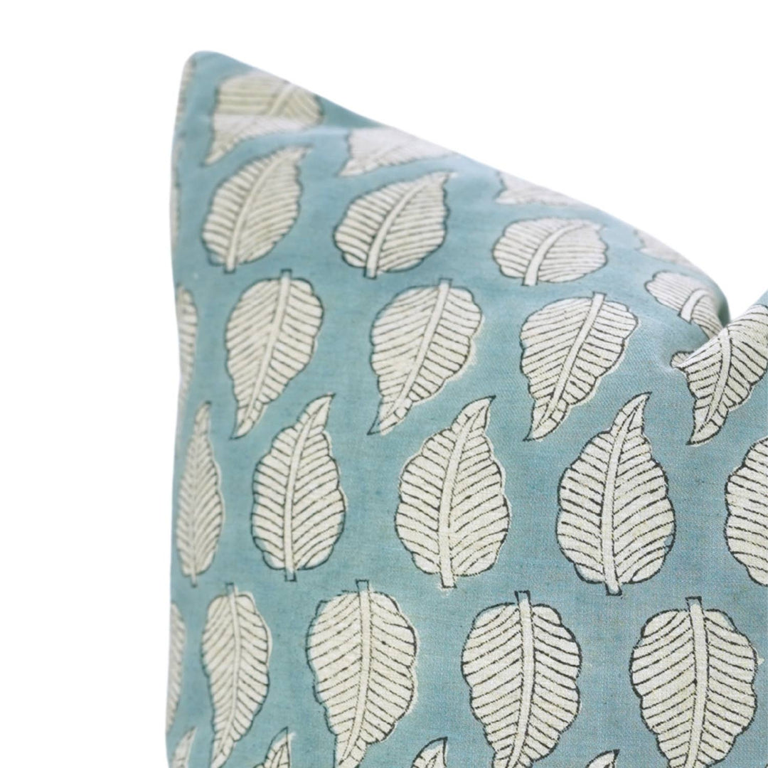 Floral Block Design Linen Blend Pillow, 20" x 20"