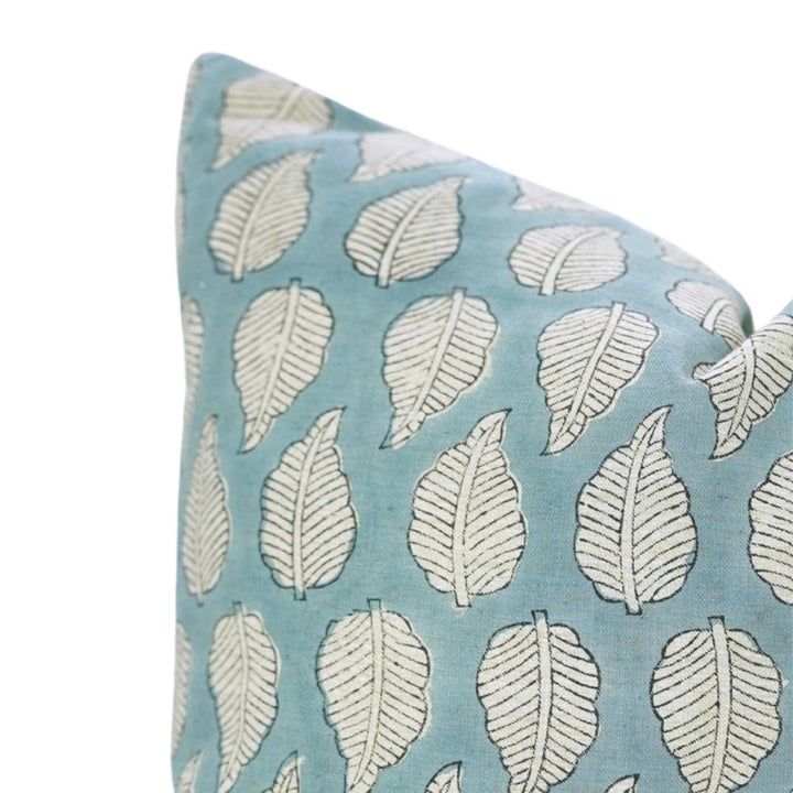 Floral Block Design Linen Blend Pillow, 20" x 20"
