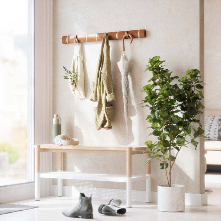 Natural & Nickel Flip 8 Wall Hook