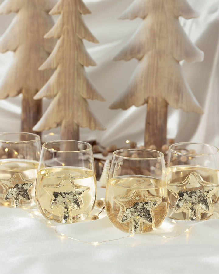 Jeanne Fitz Glitter Star Stemless Wine Glass