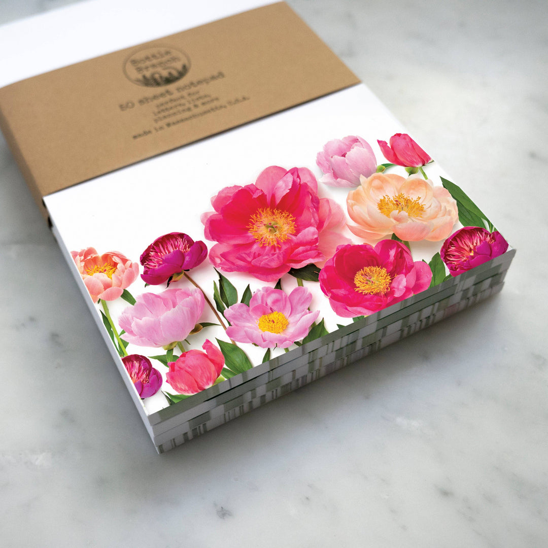 Peony Floral Large Notepad