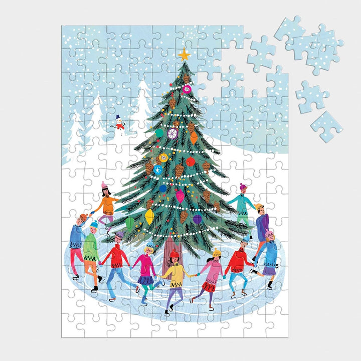 Tree Skaters Puzzle Ornament, 130 Pieces