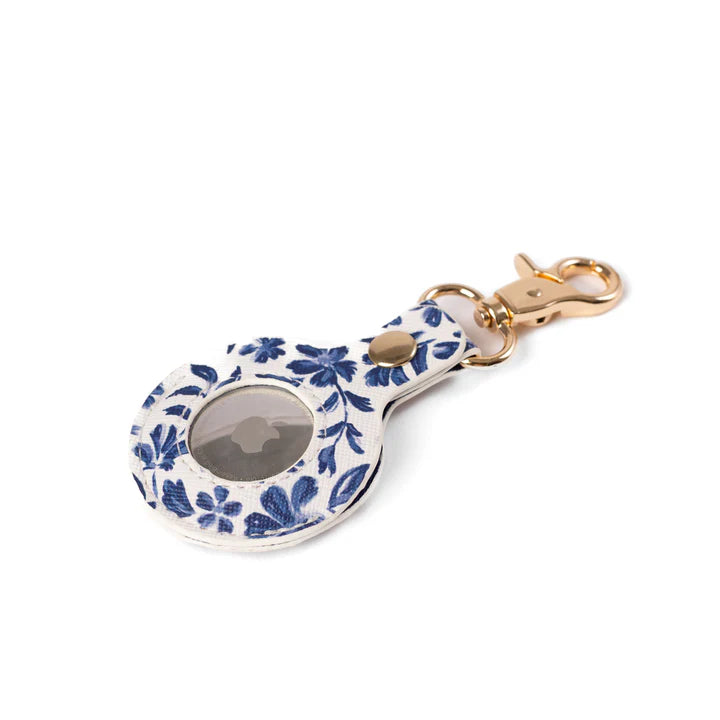 Porcelain Floral AirTag Keychain