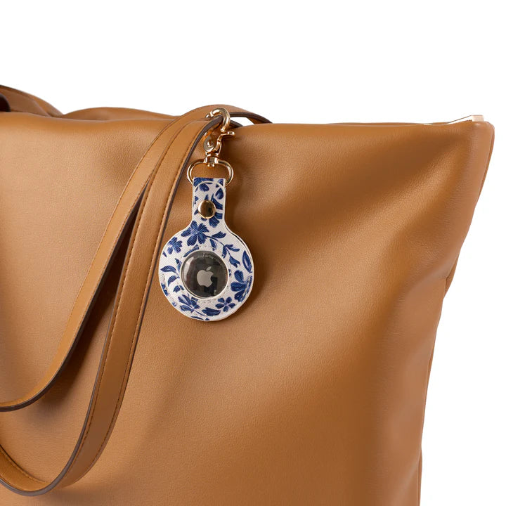 Porcelain Floral AirTag Keychain