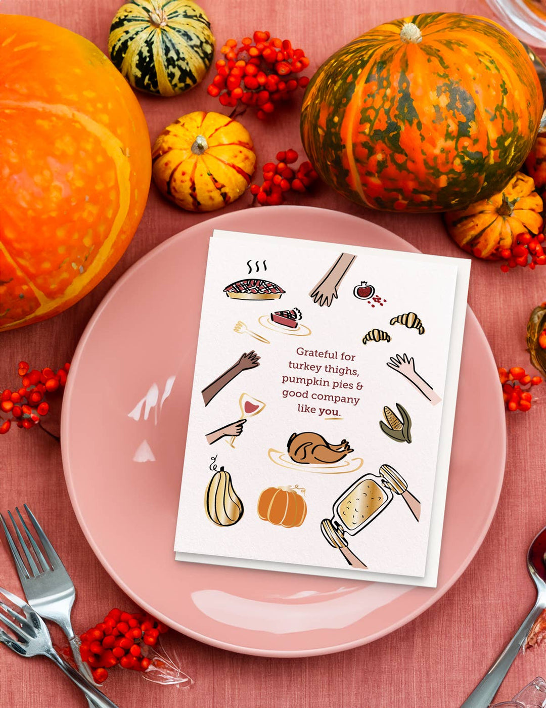 Turkey Thighs Thanksgiving Greeting Card