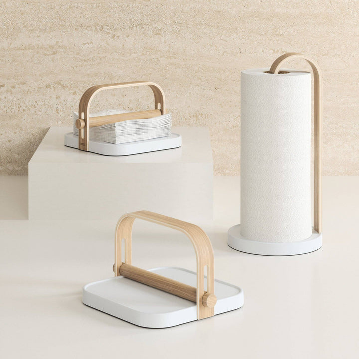 White & Natural Bellwood Napkin Holder