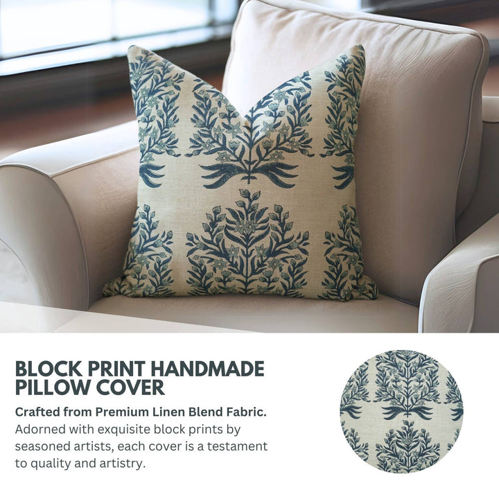 Bohemian Block Linen Blend Pillow, 20" x 20"