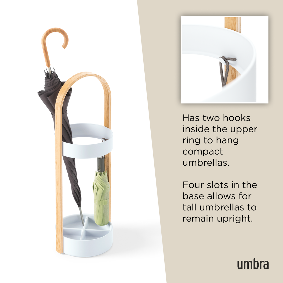 White & Natural Bellwood Umbrella Stand