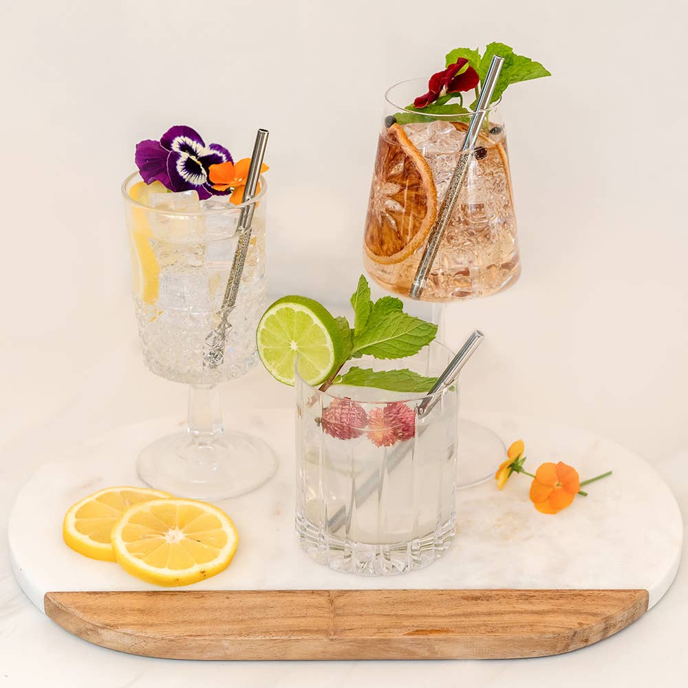 Stainless Steel Cocktail Short Straws, Set of 6
