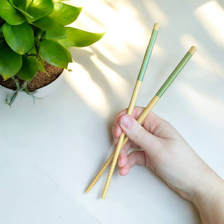 White Bamboo Chopsticks, Set Of 2