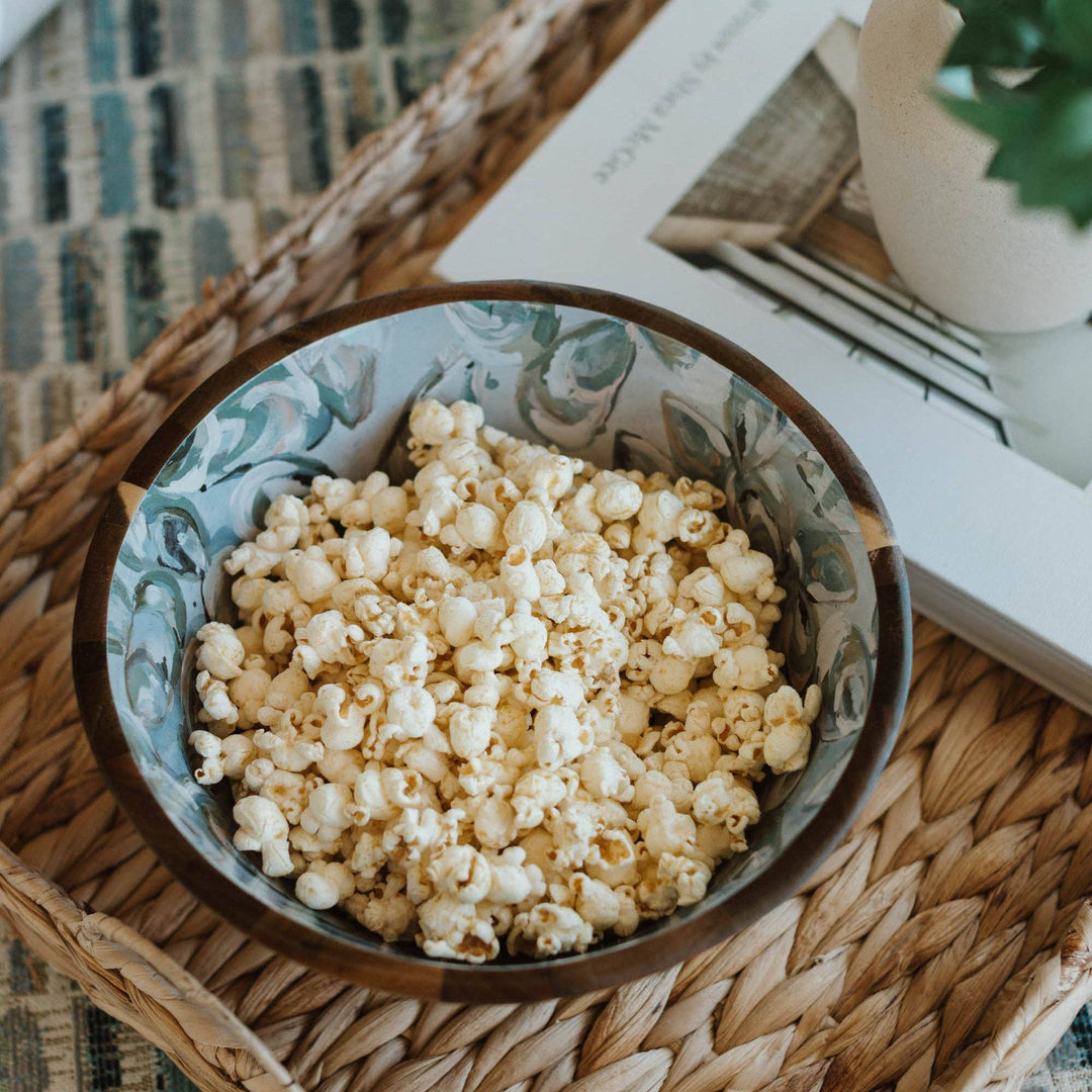 Pewter Shells Wooden Bowl