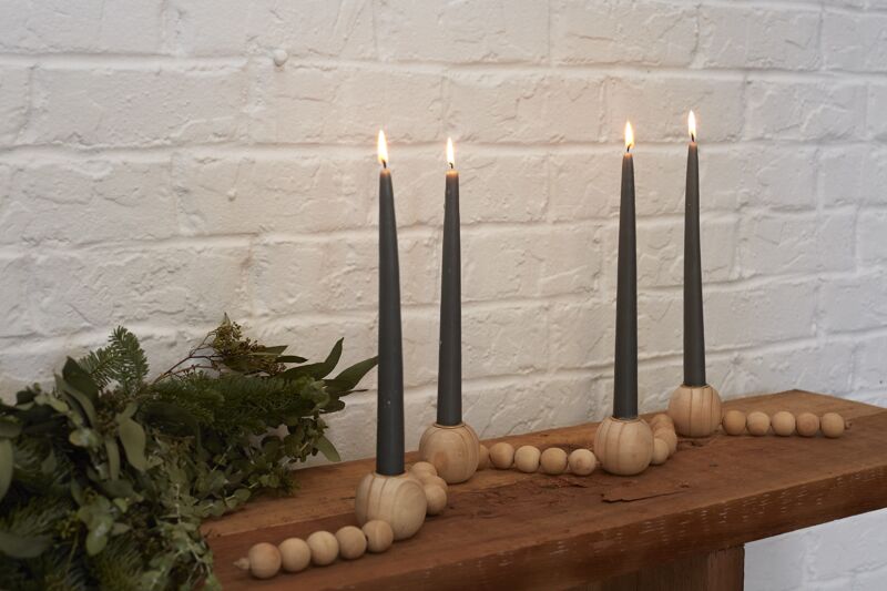 Wooden Bead Candleholder