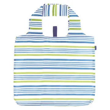 Summer Stripe Blue Reusable Shopper Tote