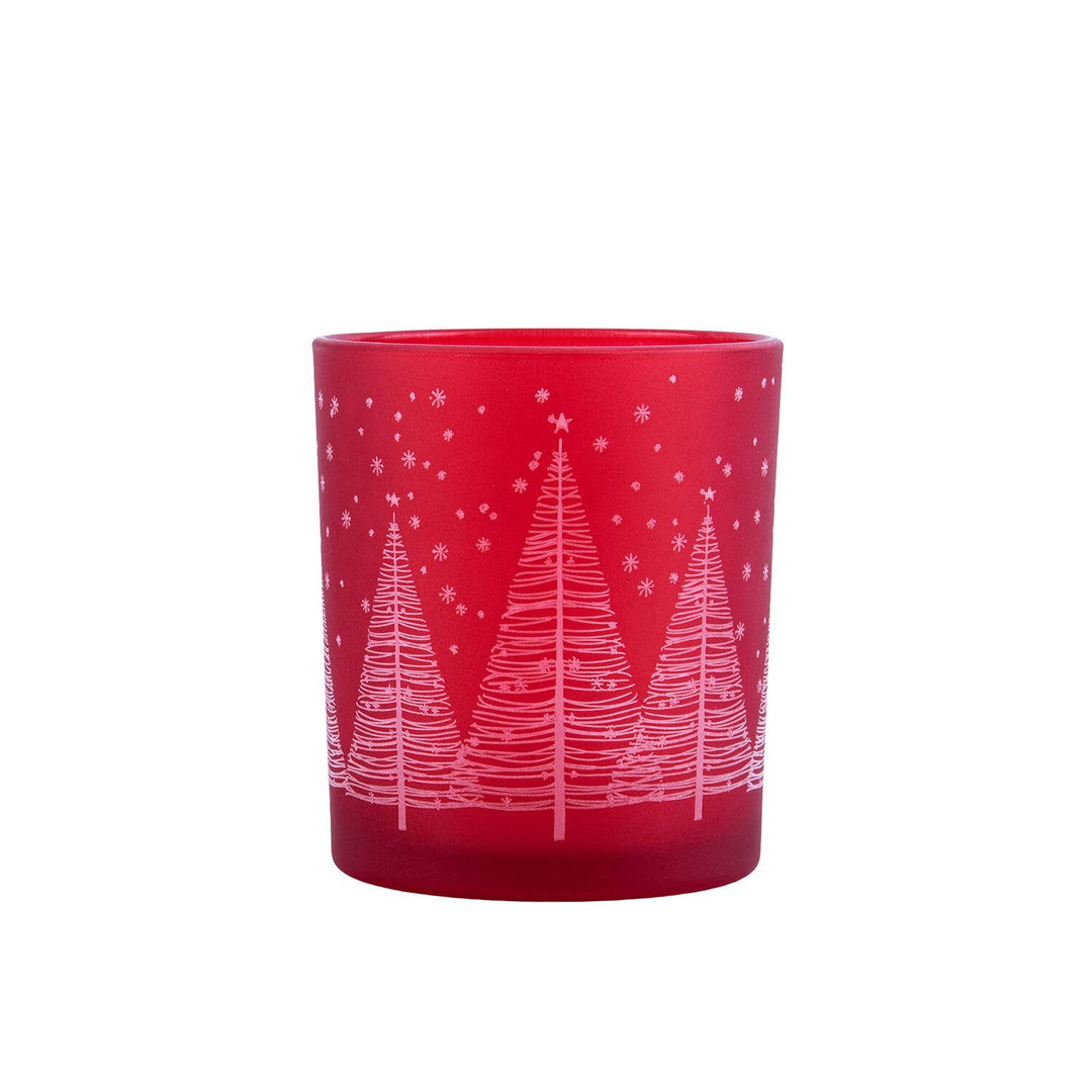 Red Winter Forest Candle Holder
