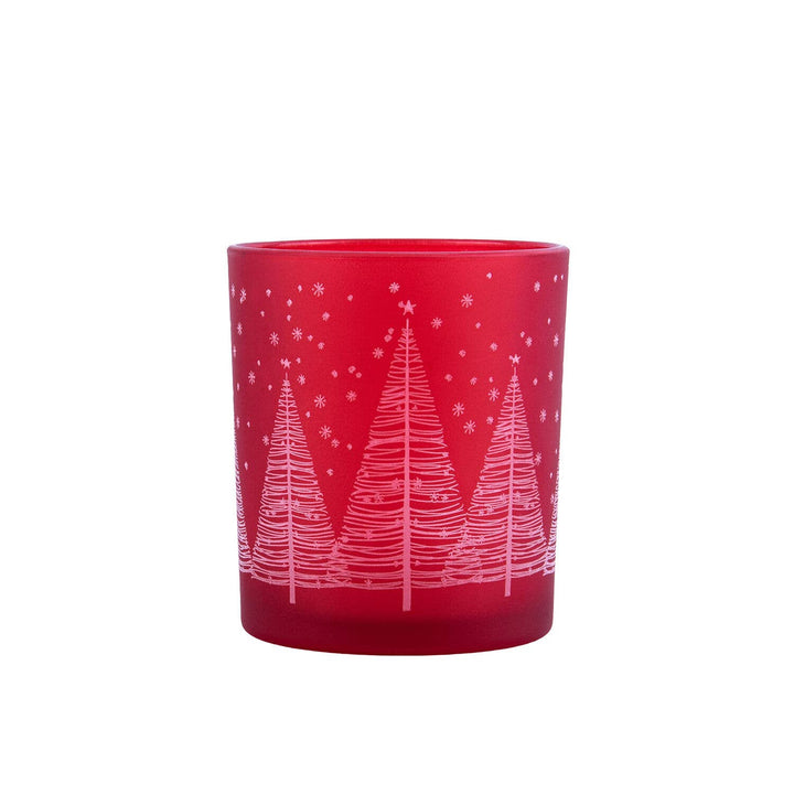 Red Winter Forest Candle Holder