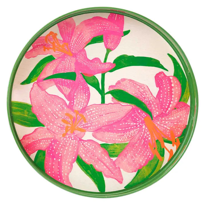 Tiger Lilies 15" Round Tray
