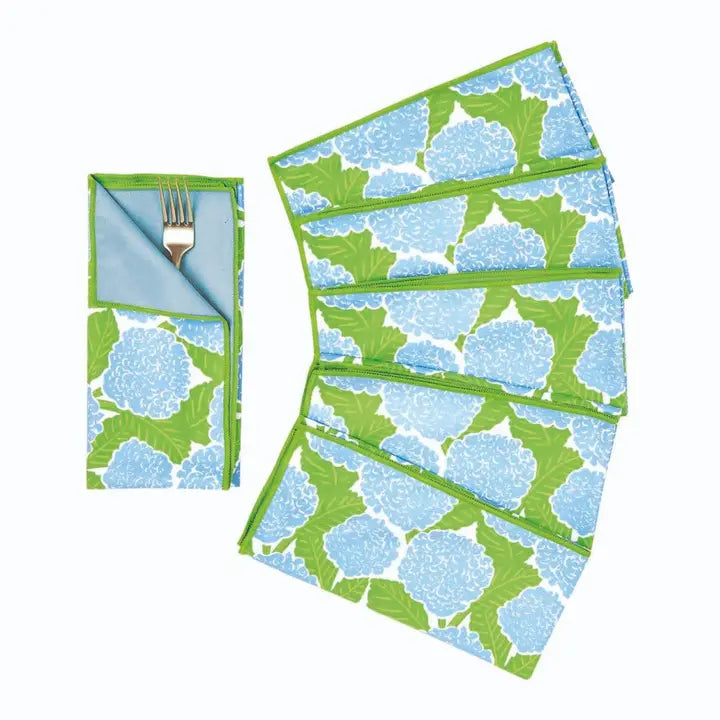 Blue Hydrangea Blu Dinner Napkins, Set Of 6