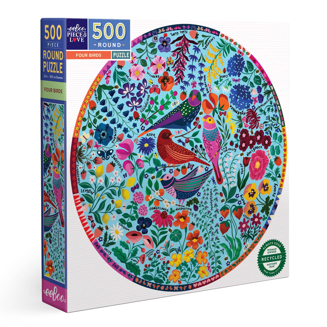 Four Birds Round Puzzle, 500 Pieces