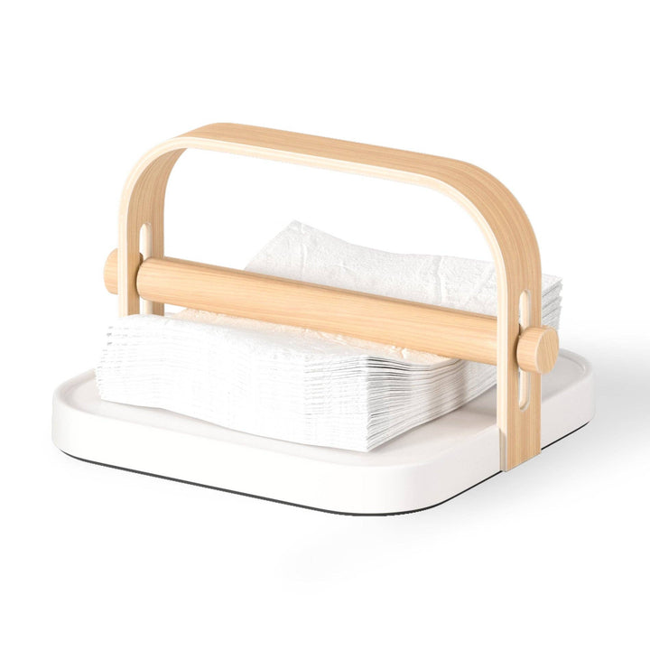White & Natural Bellwood Napkin Holder