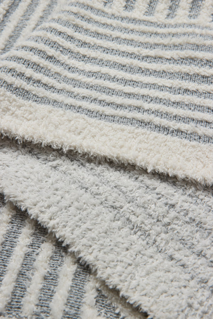 CozyChic Cotton Linea Mixed Stripe Throw, Moonwater