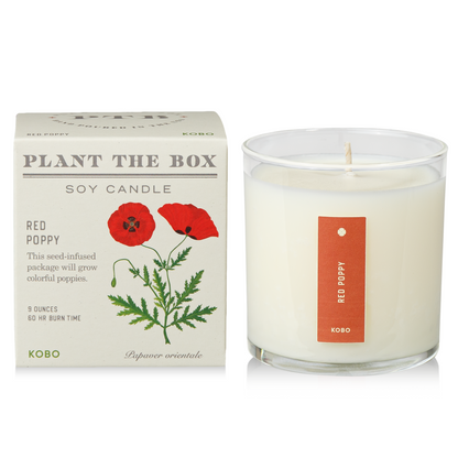 Red Poppy Plant The Box Candle, 9 Oz
