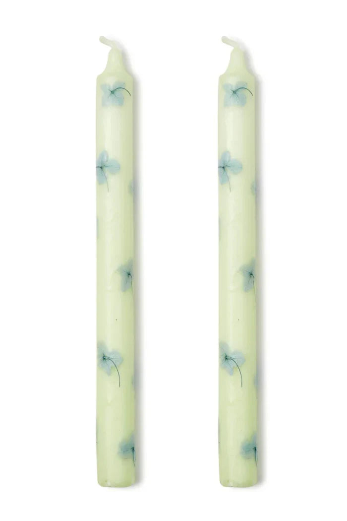Hydrangea Petal Taper Candles, Set Of 2