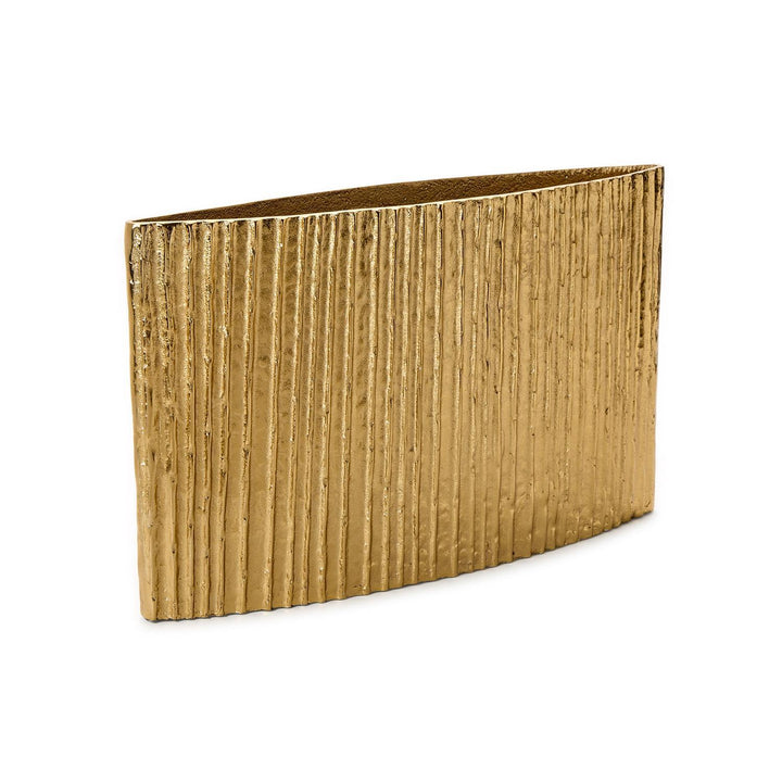 Bamboo Pleated Golden Vase