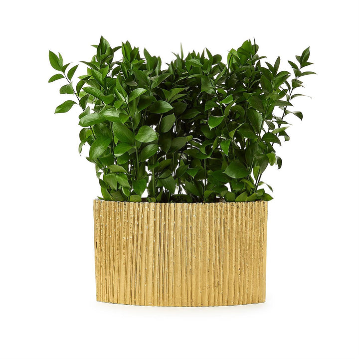 Bamboo Pleated Golden Vase
