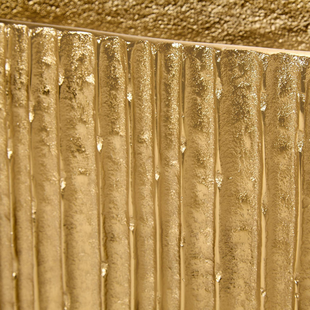 Bamboo Pleated Golden Vase