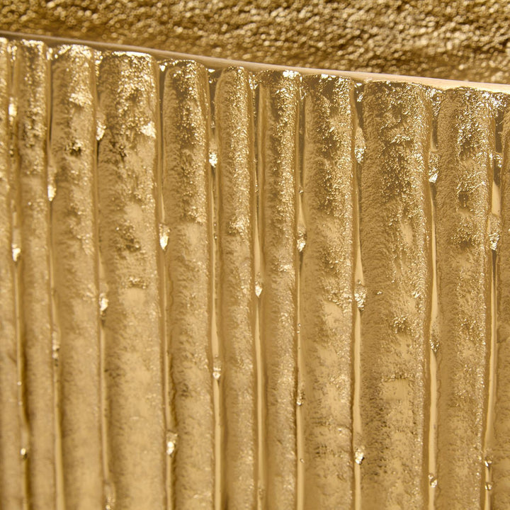 Bamboo Pleated Golden Vase