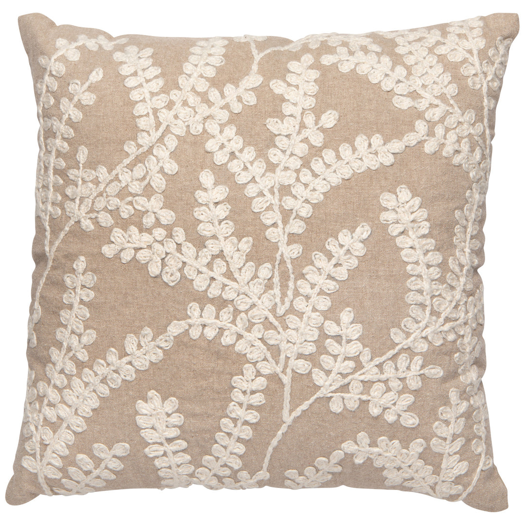 Branch Embroidered Pillow 18 x 18 inch